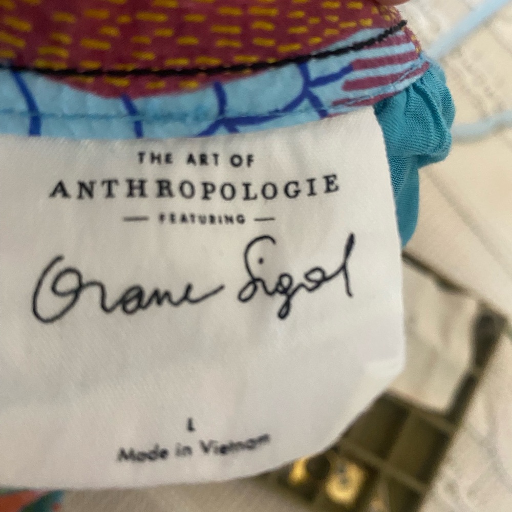 Anthropologie the art of Orange Sigal Tropical print Dress - Picture 14 of 14